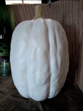 Target White Ceramic Pumpkin Sculpture with Cream Stem
